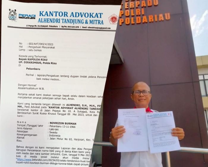 Novrizon Laporkan InfoRohil dan Syawal ke Ditreskrimsus  Diduga Langgar UU-ITE - Pekanbaruexpress