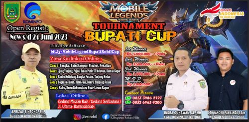 Buruan Daftar, Turnamen Mobile Legend Bupati Rohil Cup 2023 Segera Digelar - Pekanbaruexpress