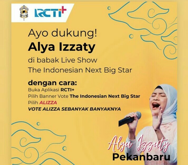 Gubri  Ajak Dukung Alizza di "Indonesian Big Star RCTI",  Zulmansyah: Ayo Vote Sebanyak-banyaknya