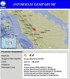 Rokan Hulu Dilanda Gempa Dini Hari Tadi 