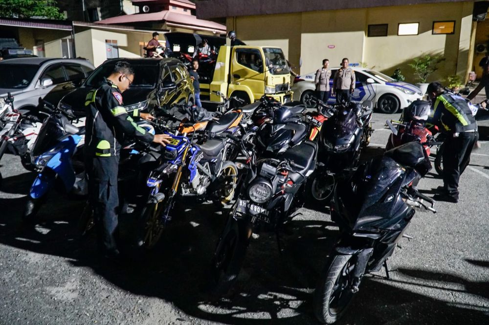 Balap Liar dan Gunakan Knalpot Brong, 47 Sepeda Motor Diamankan Polresta