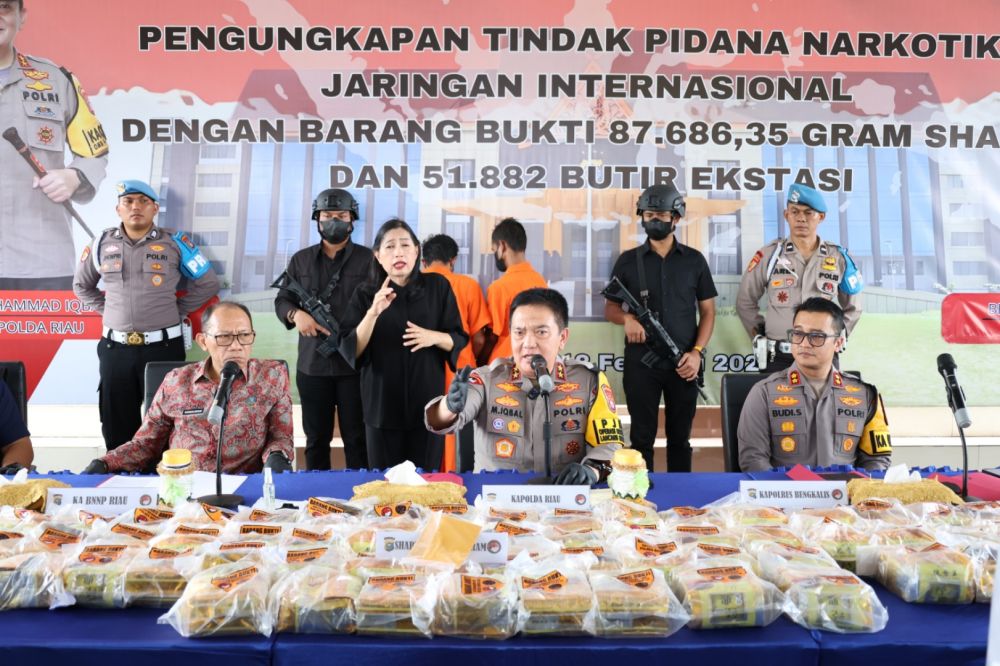 Terbesar, Nilai Narkoba yang Digagalkan Polda Riau  Rp100 Miliar