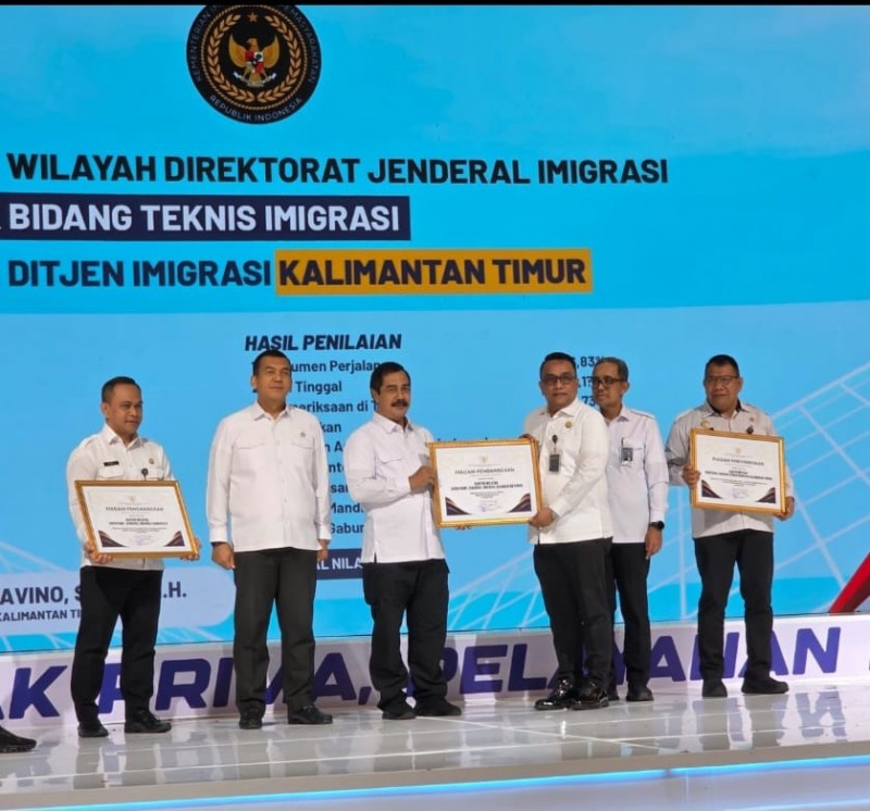 Prestasi Gemilang, Kanwil Imigrasi Kaltim Dinobatkan sebagai Imigrasi Terbaik 2025