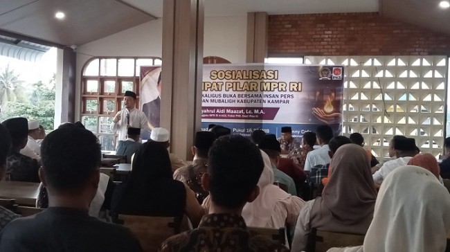 Sosialisasi Empat Pilar MPR RI, Syahrul Aidi Gandeng Insan Pers dan Mubaligh Kampar