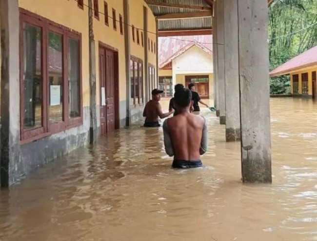 Luapan Sungai Subayang Terjang Desa Kebun Tinggi, 130 KK Sempat Terendam Banjir