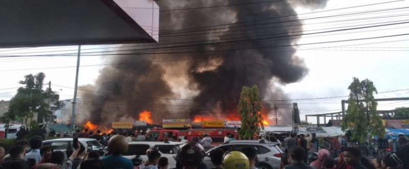 Korban Kebakaran Pasar Cik Puan Pekanbaru Dipindah ke Penampungan
