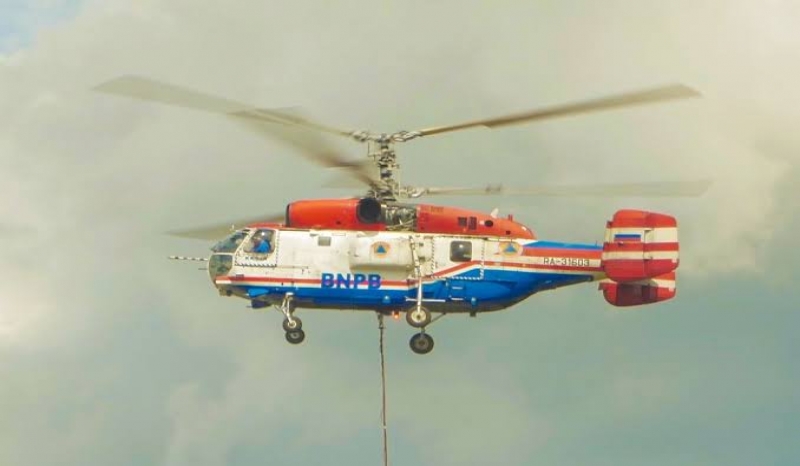 Antisipasi Karhutla,Helikopter Water Boombing Bantuan BNPB Tiba di Riau 