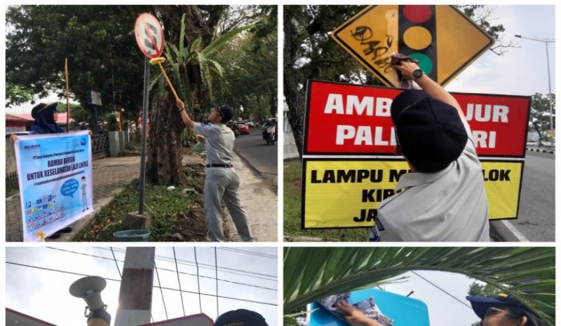 Antisipasi Mudik, Dishub Riau Pasang Rambu Peringatan di Daerah Rawan Lakalantas