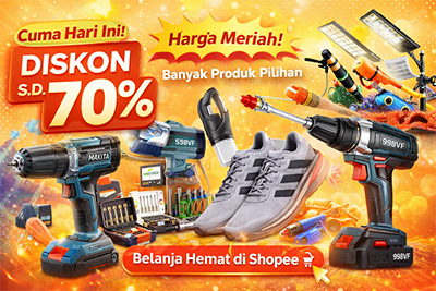 Beragam kebutuhan rumah tangga dan perkakas di Shopee